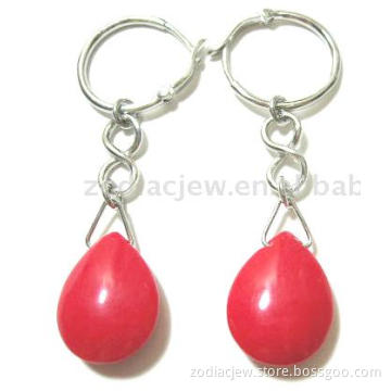 925 Sterling Silver Earring with Semi-Precious Setting